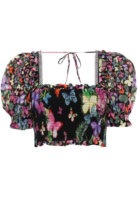 Black Lirio butterfly-print top Charo Ruiz Ibiza - women